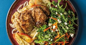 Apple Cider Chicken Skillet With Side Salad