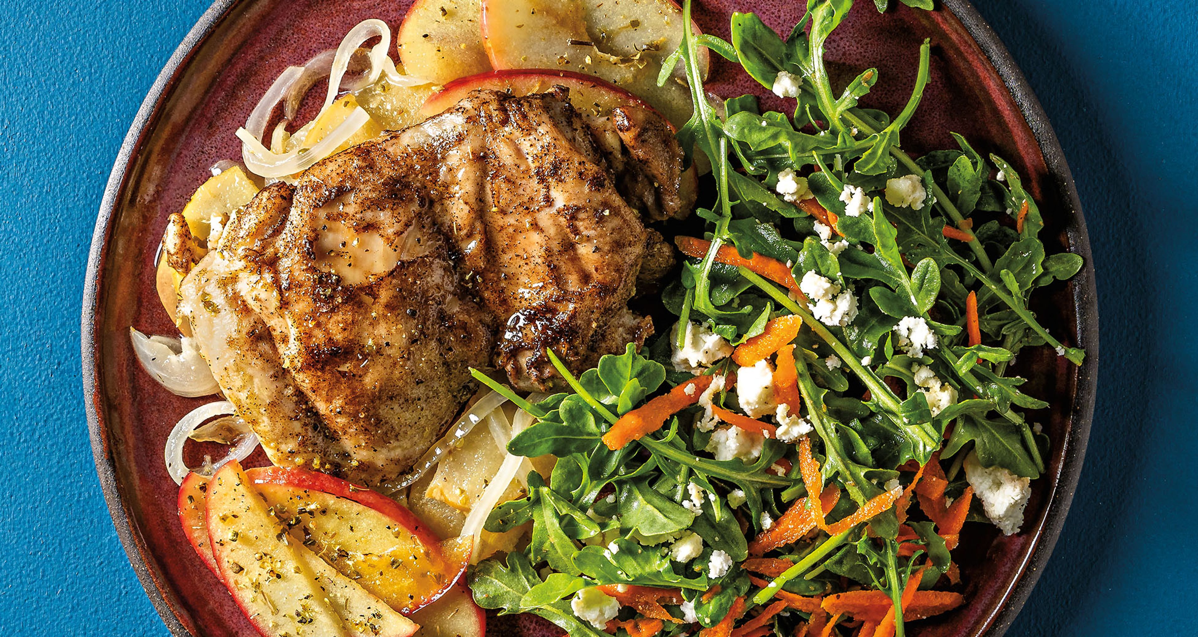 Apple Cider Chicken Skillet With Side Salad