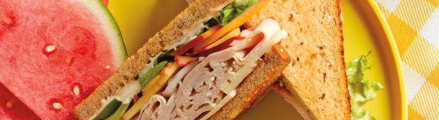 Turkey, Peach & Basil Sandwiches