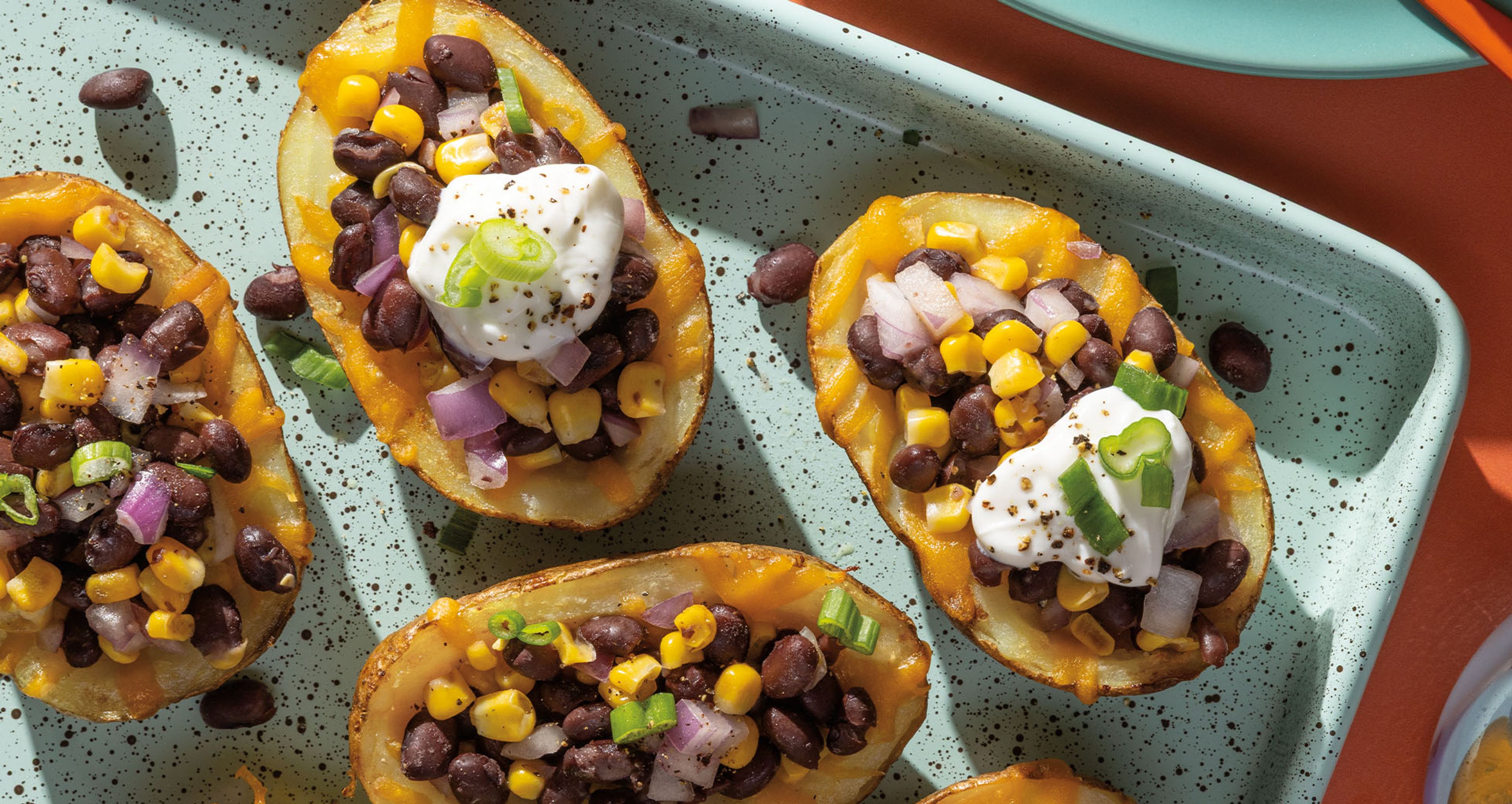 Vegetarian Loaded Potato Skins