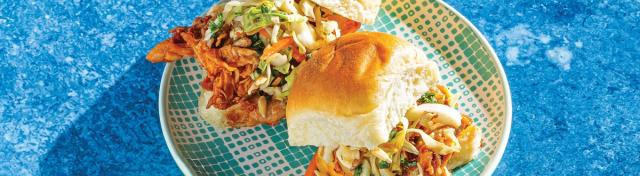 BBQ Pulled Chicken Sliders with Simple Slaw