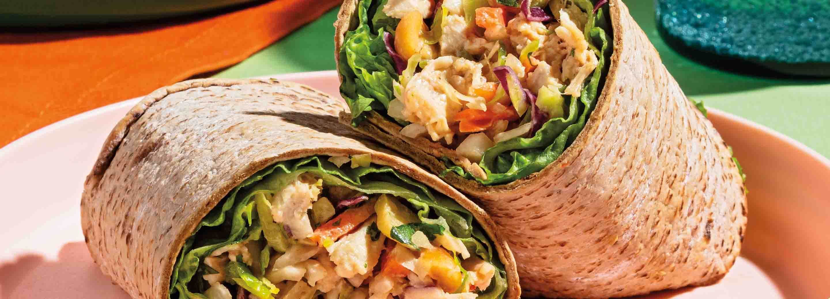 Thai Peanut Chicken Salad Wrap