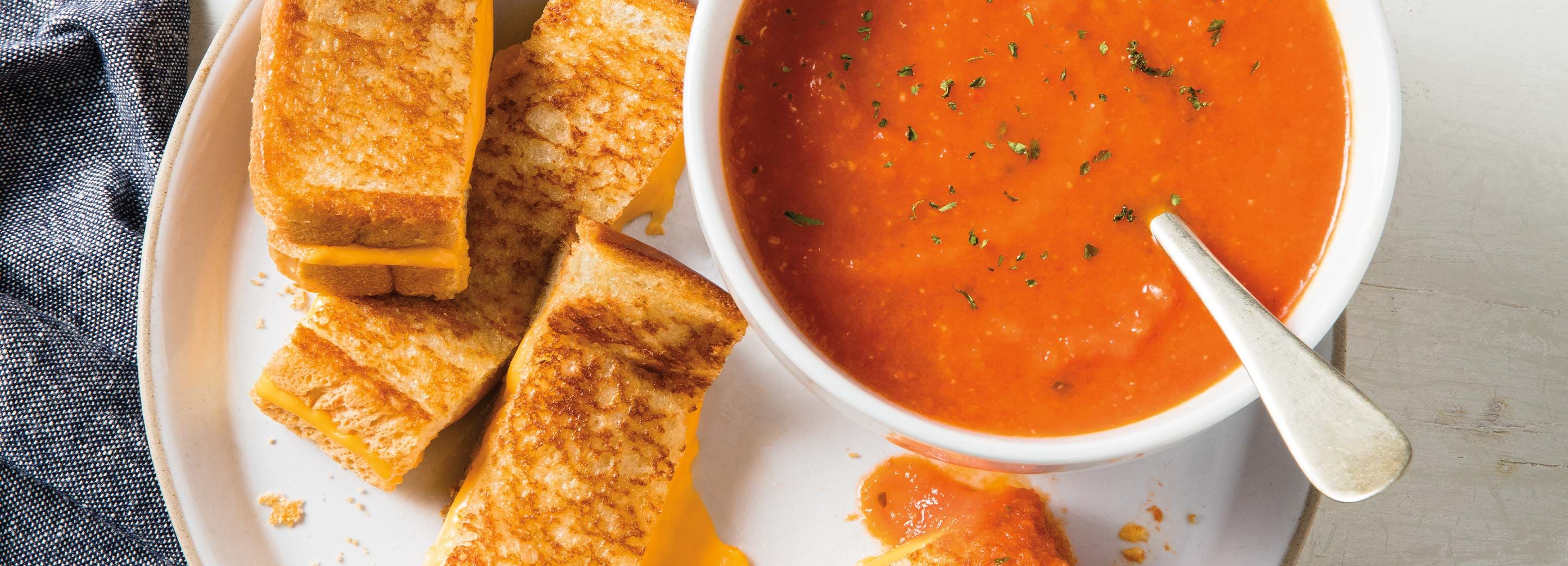 Classic Grilled Cheese & Tomato Basil Soup