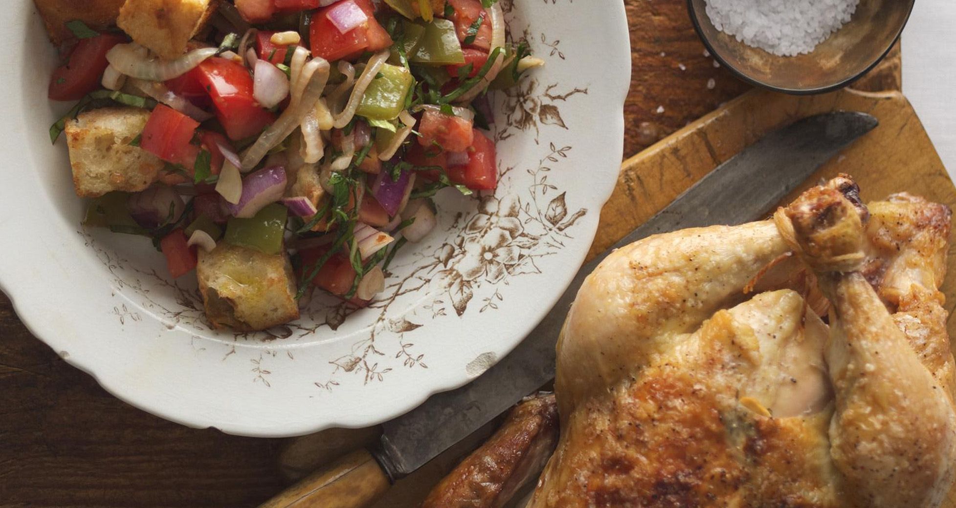 Panzanella Salad with Roasted Chicken