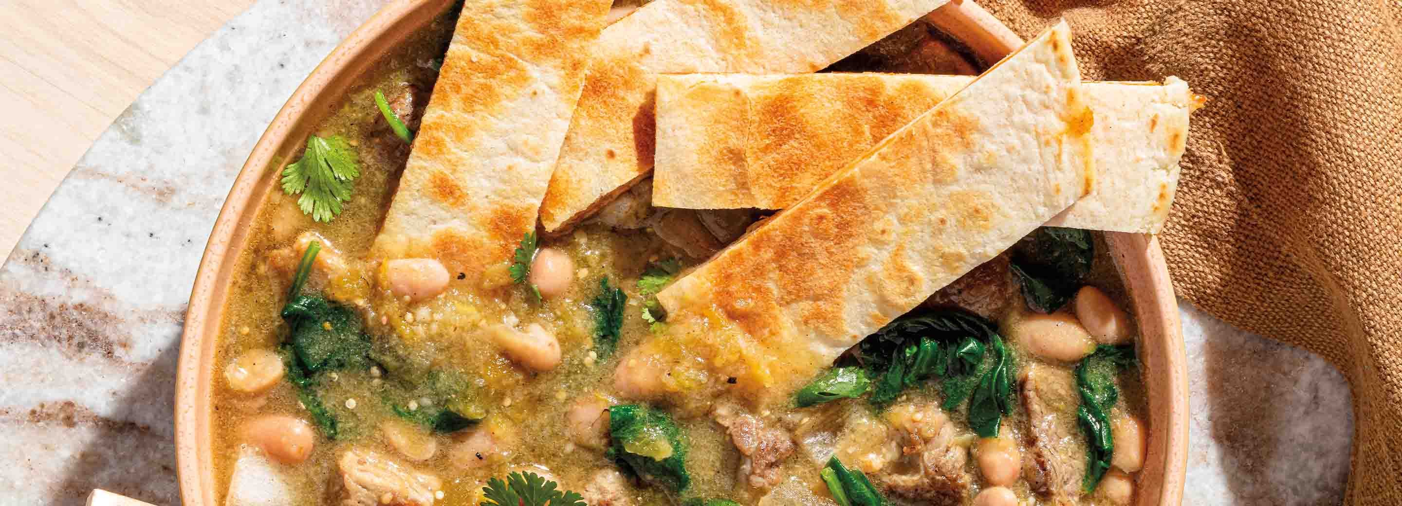 Colorado-Style Green Chili with Quesadilla Strips | Schnucks