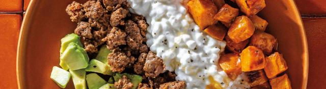 Cottage Cheese Beef Sweet Potato Bowl