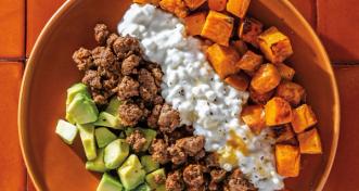 Cottage Cheese Beef Sweet Potato Bowl