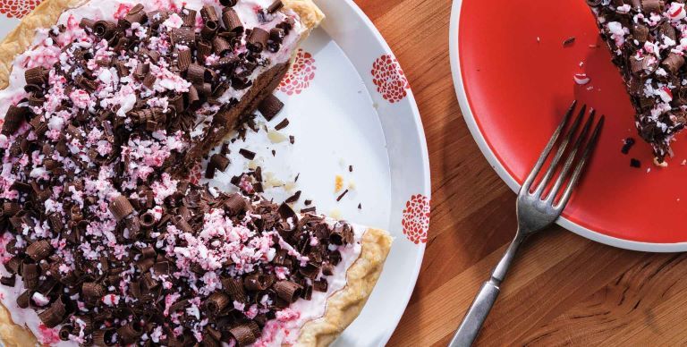 Chocolate Candy Cane Pie