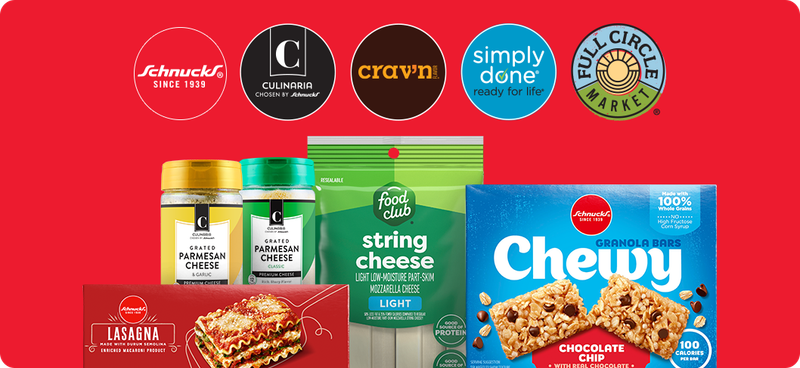 Schnucks Lasagna, Food Club String Cheese, Schnucks Chewy Chocolate Chip Granola Bars, Culinaria Parmesan Cheese