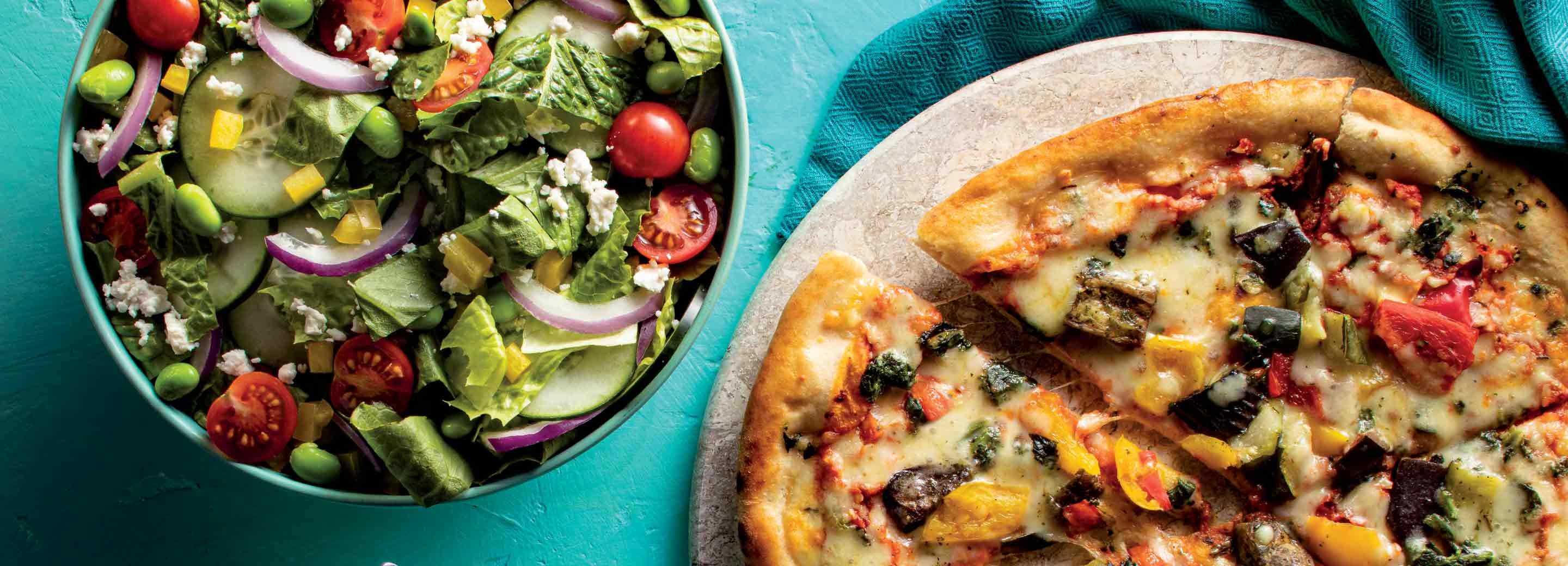 Full Circle Organic Grilled Vegetable Pizza with Salad