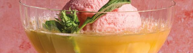 Lemon Basil Sherbet Float