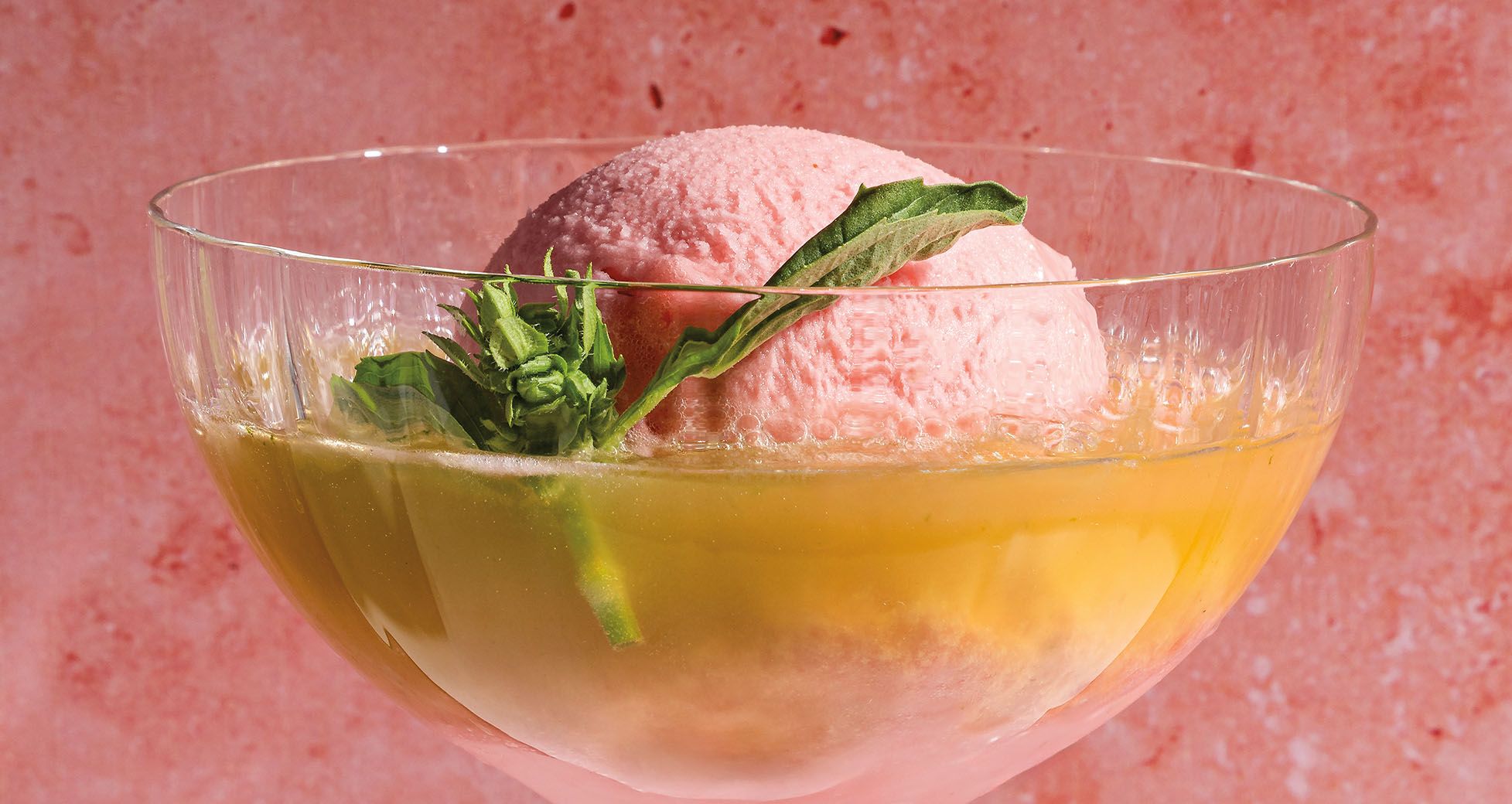 Lemon Basil Sherbet Float