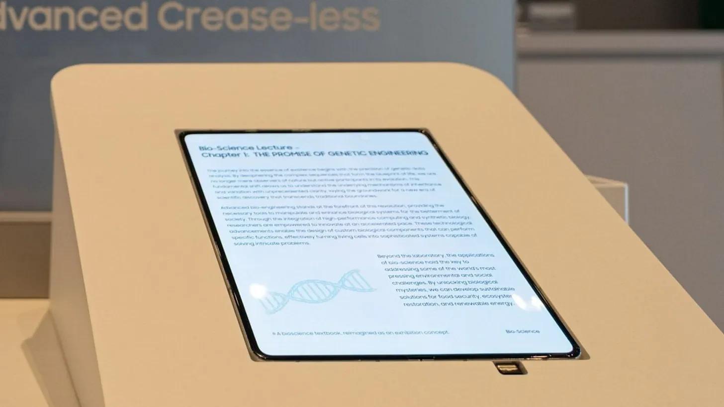 Samsung at CES 2026 shows off their crease resistant folding display