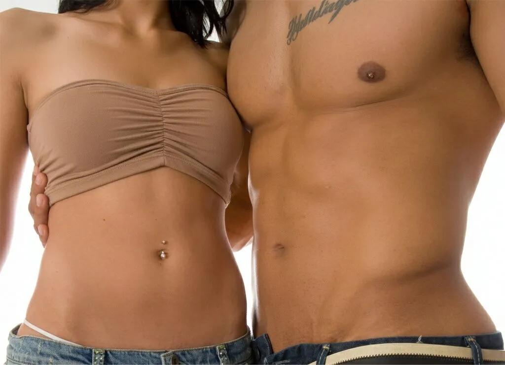 sexy and muscular body of man and woman