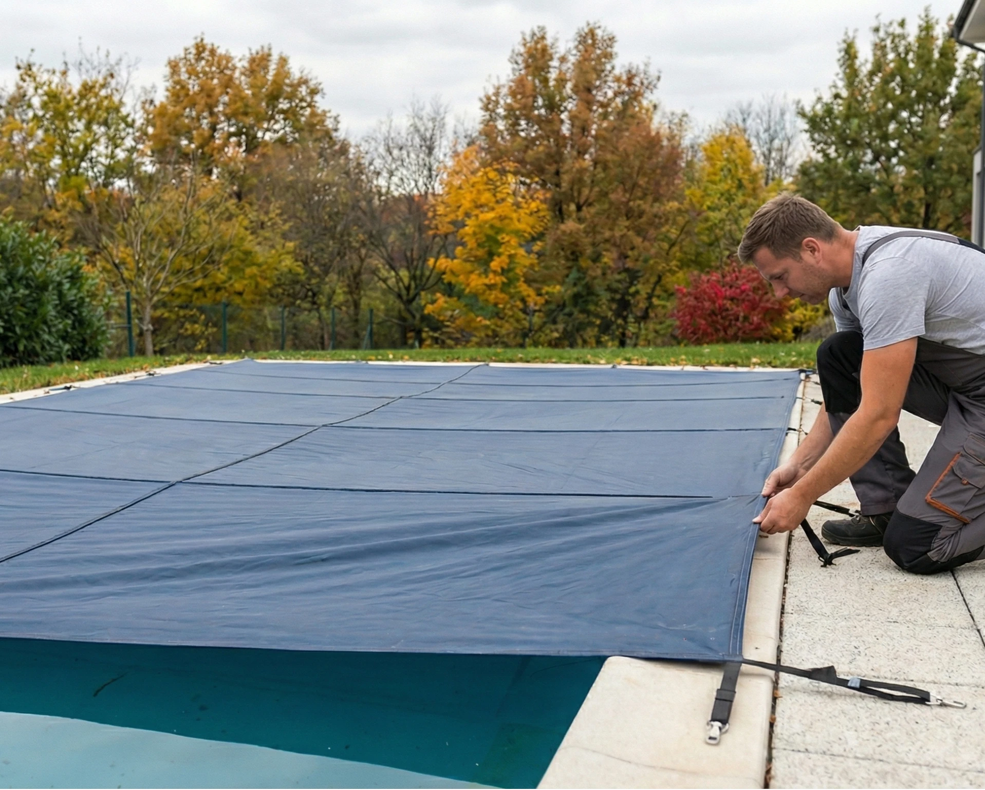 Postavljanje pokrova na bazen