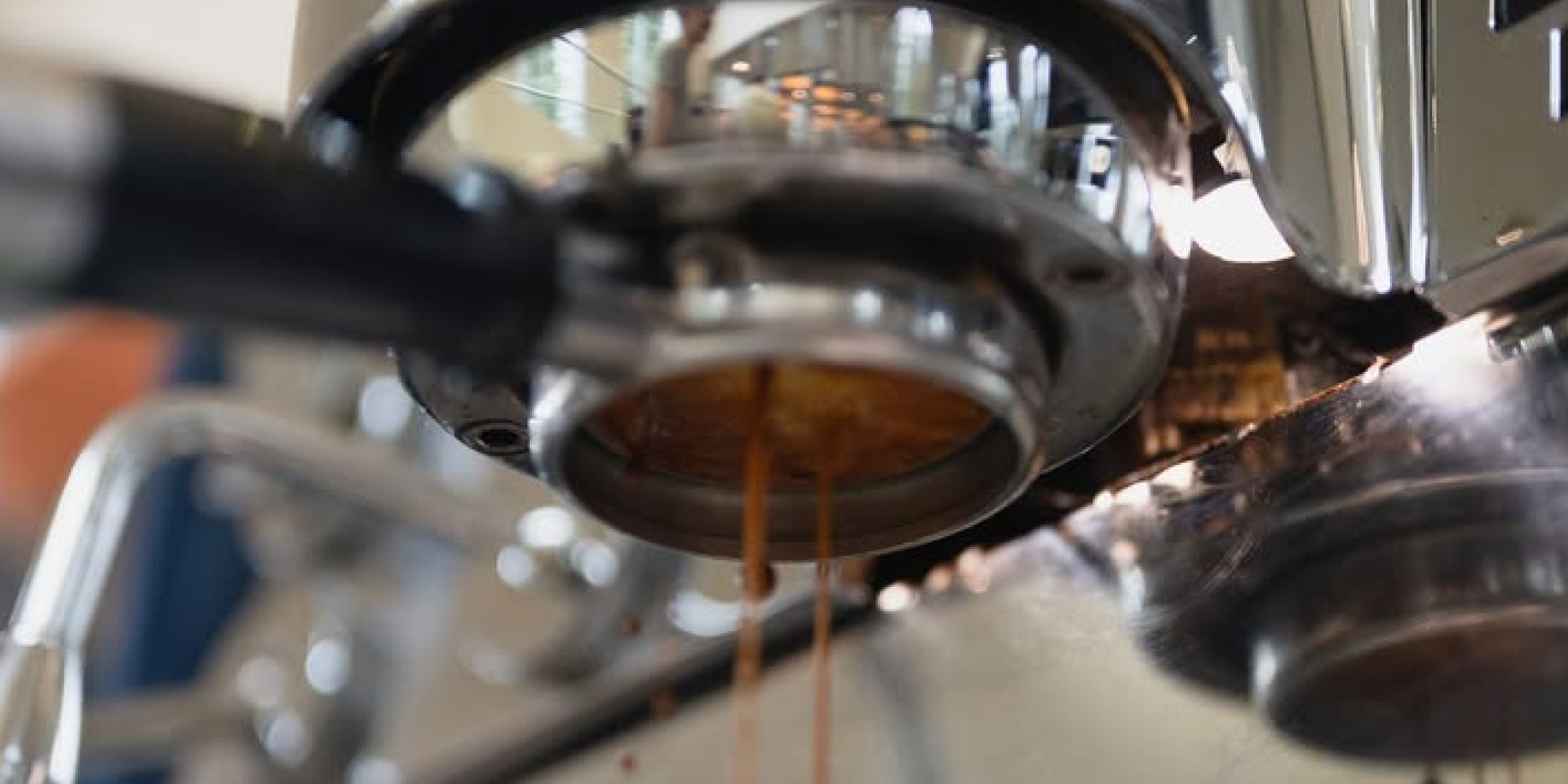 A dripping coffee machine