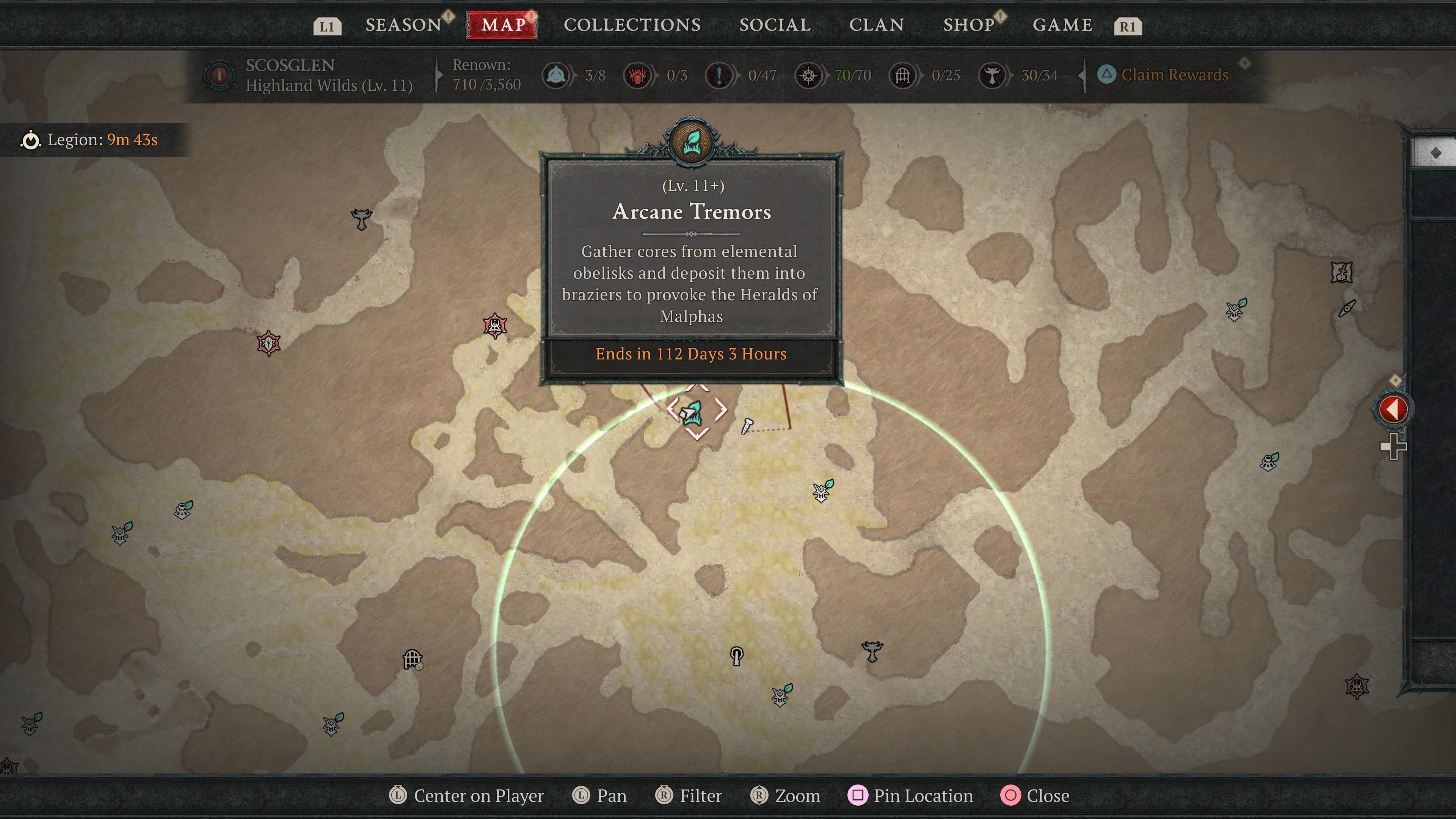 Arcane Tremor on map