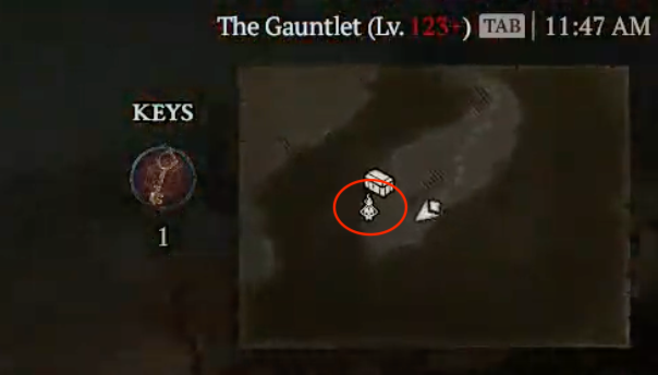 The Gauntlet Locked Chests and Key Bearer Map Icon