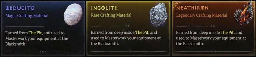 3 Tiers of Masterworking Materials