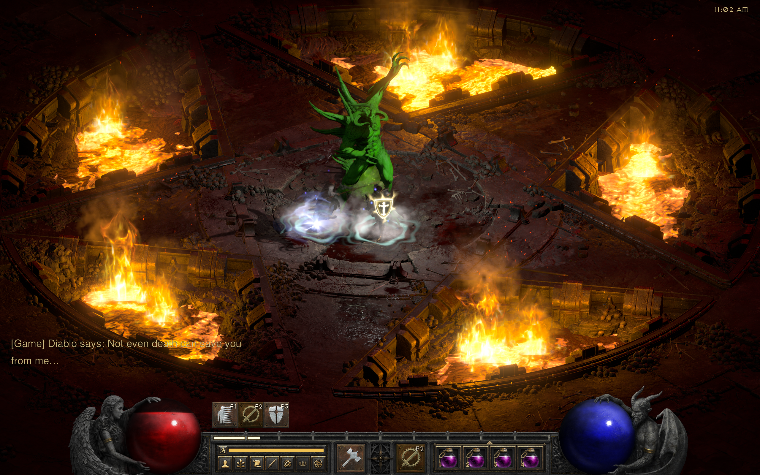 Hammerdin Fighting Diablo in the Chaos Sanctuary