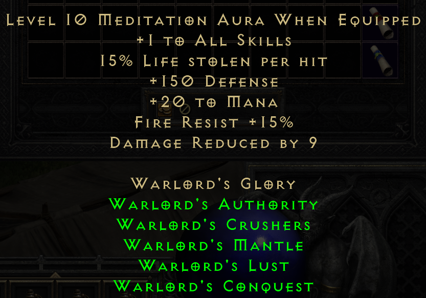 Warlord's Glory Set Bonuses