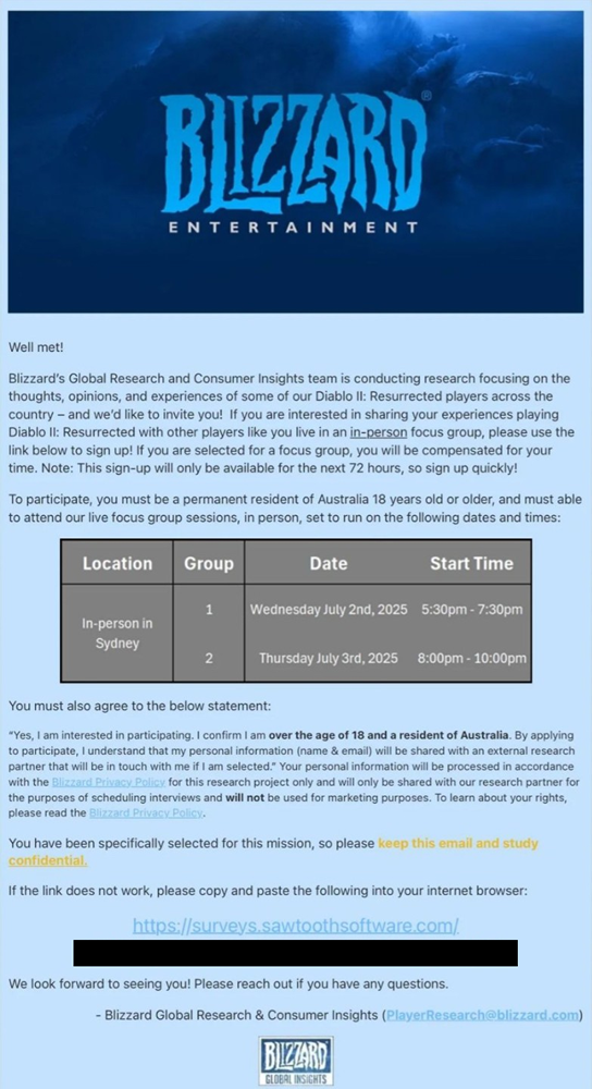 Focus Group Email