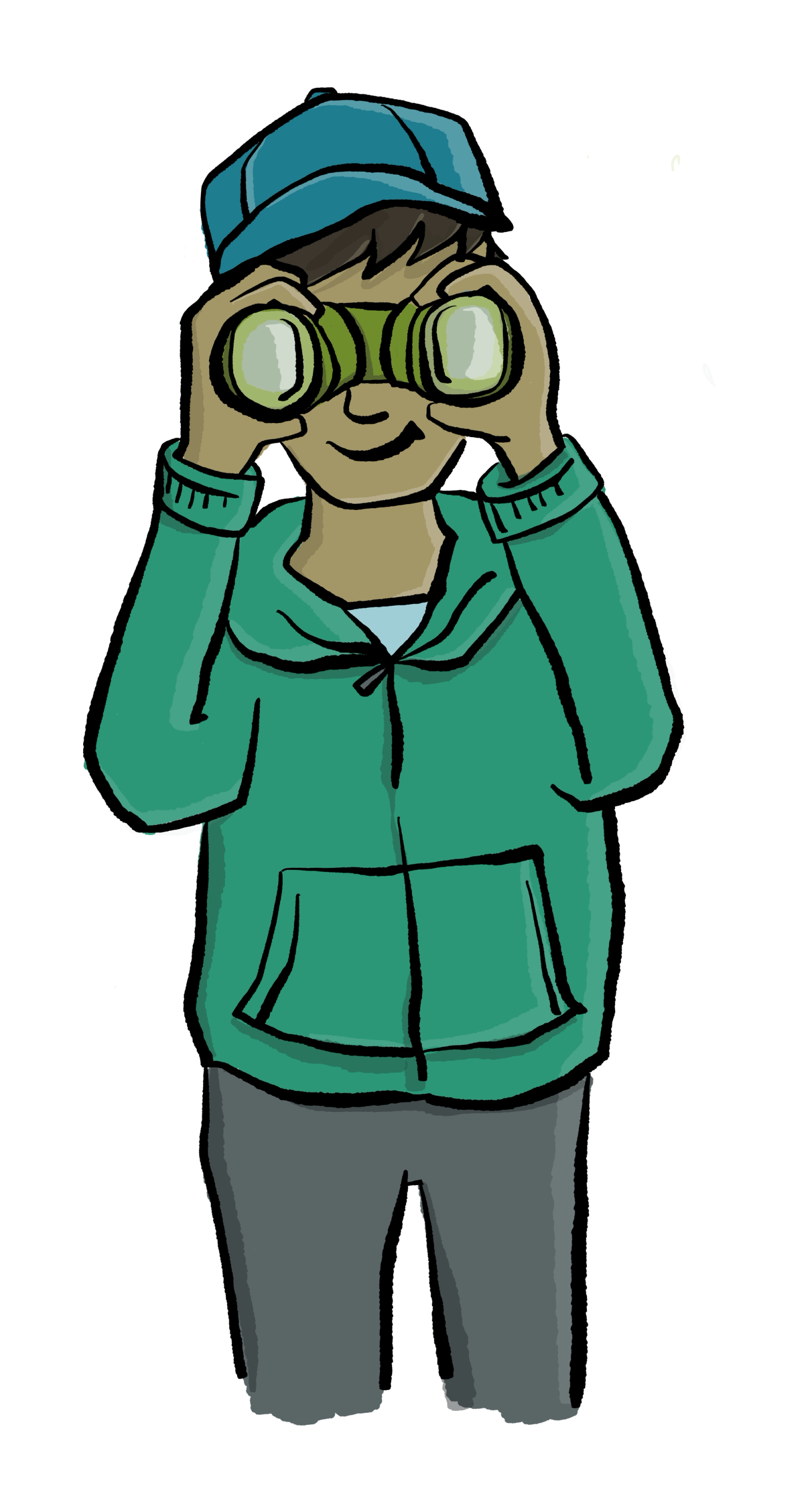 Child with binoculars