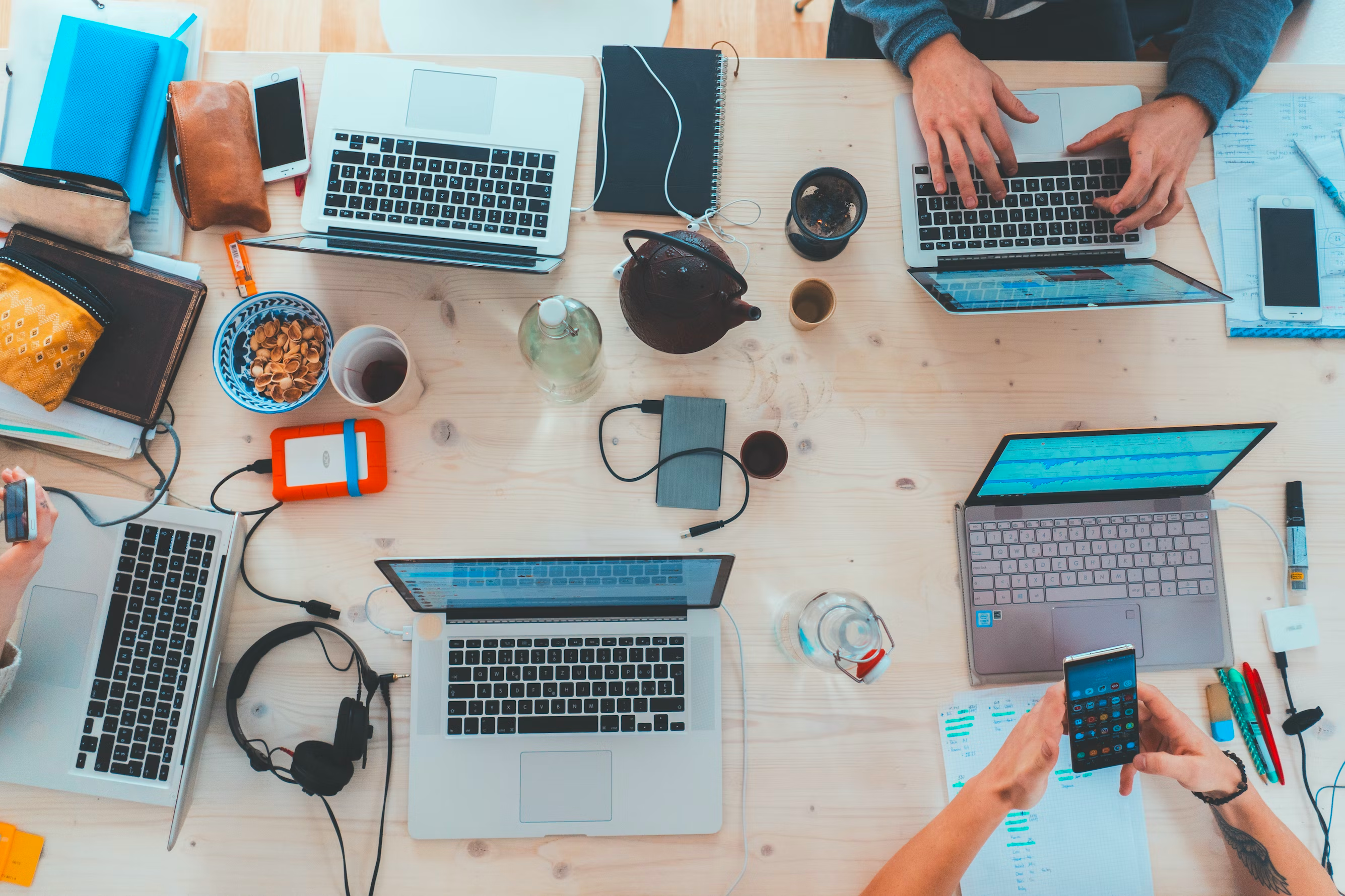 People sitting at table working