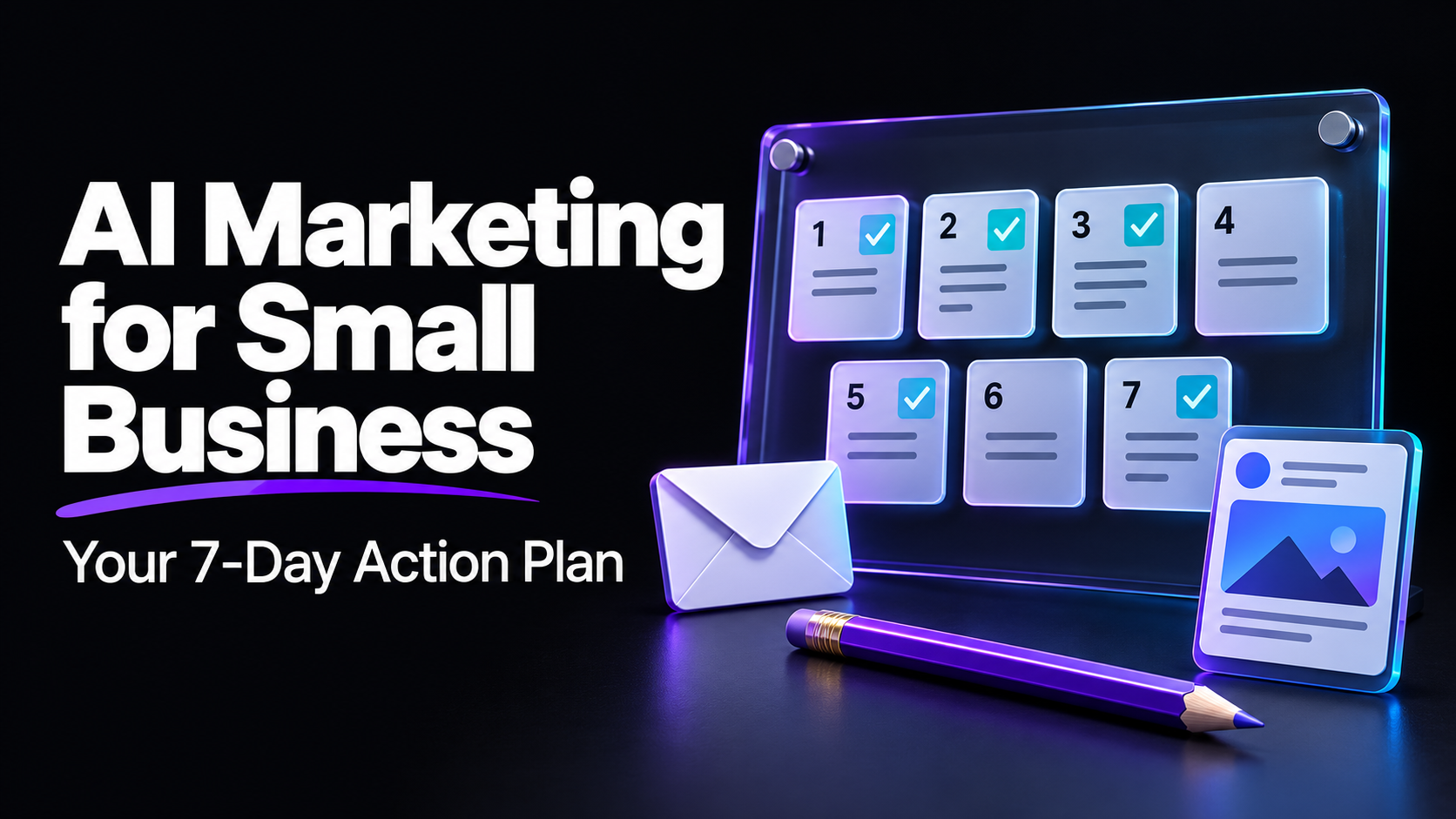 small-business owner organizing an AI-assisted weekly marketing workflow