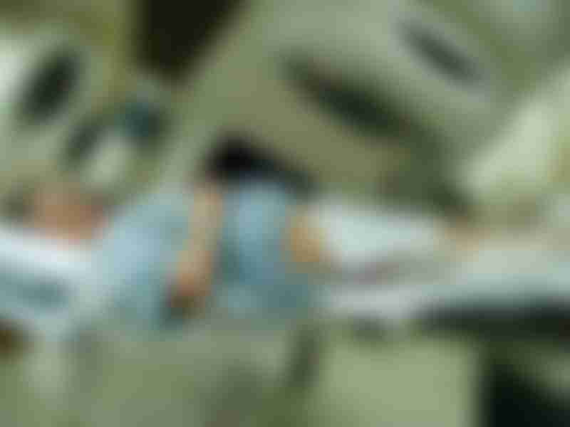 Female Patient Receiving Pelvic Radiation Therapy