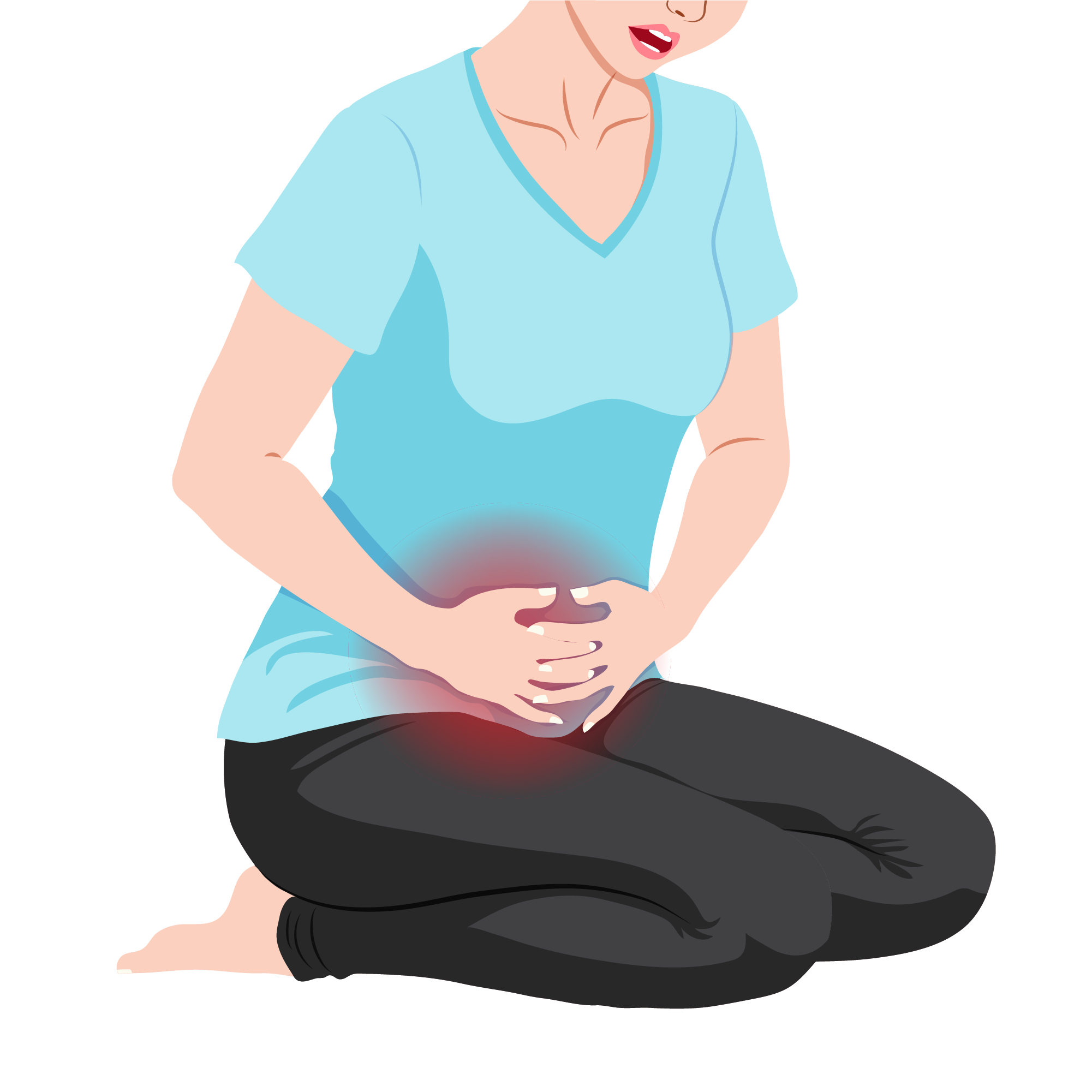 A woman experiencing pelvic pain