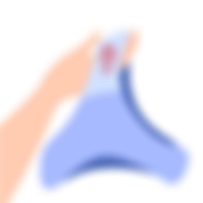 A person holding underwear with pink discharge