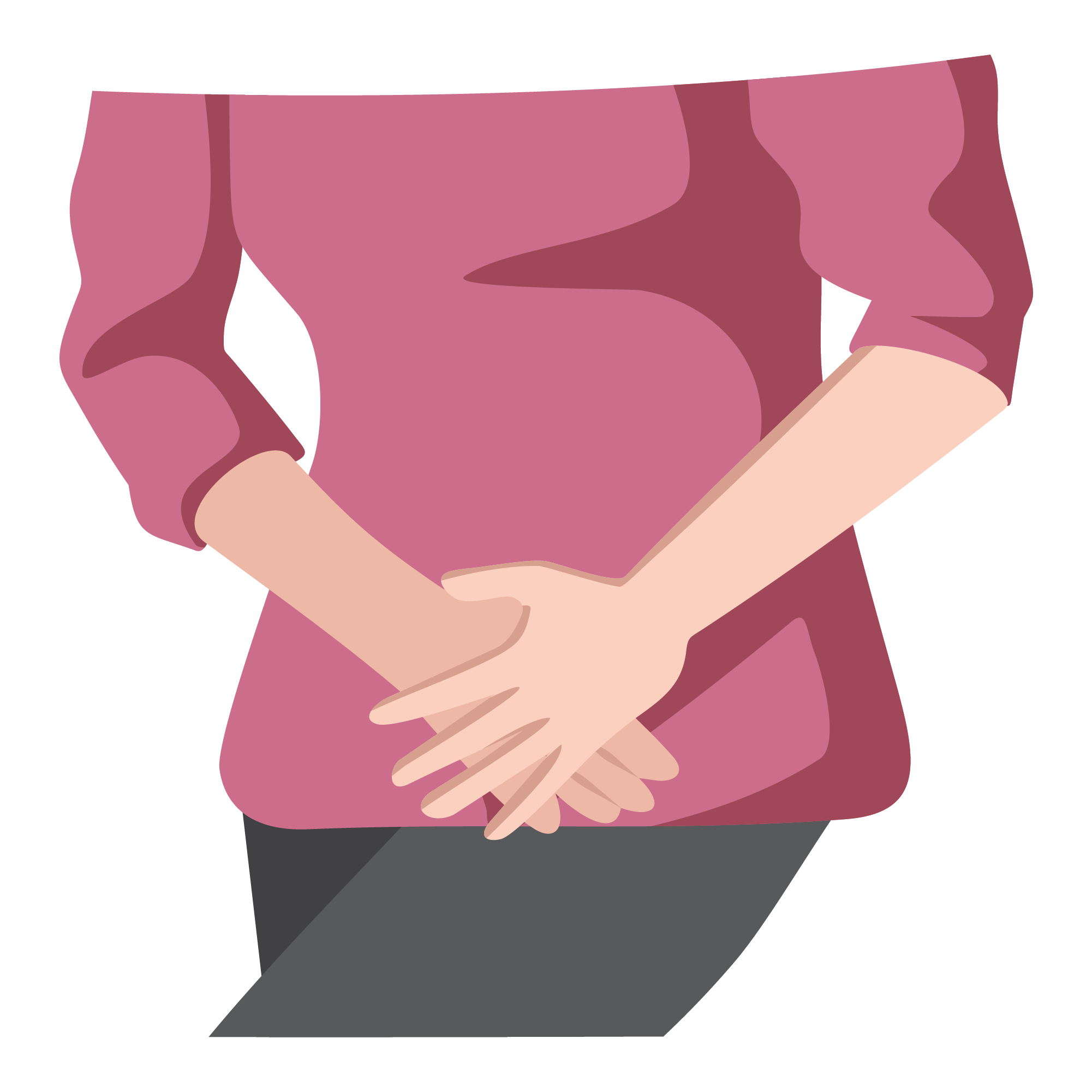 A person with a full bladder