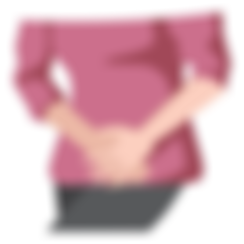 A person with a full bladder