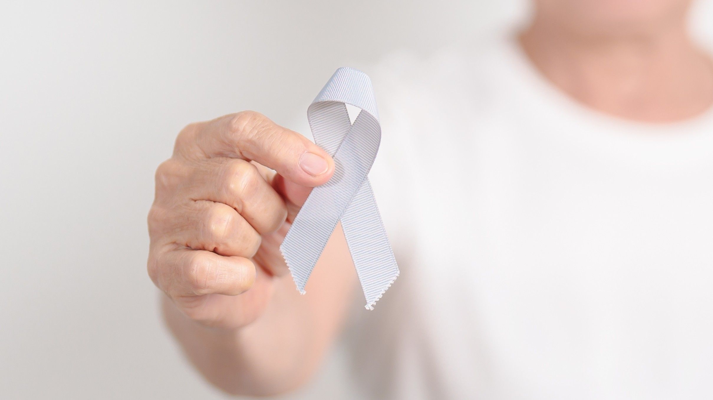 Grey ribbon used for Brain Cancer Awareness Month.