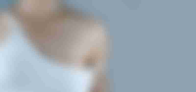 Woman with Lumpectomy Scar on Breast