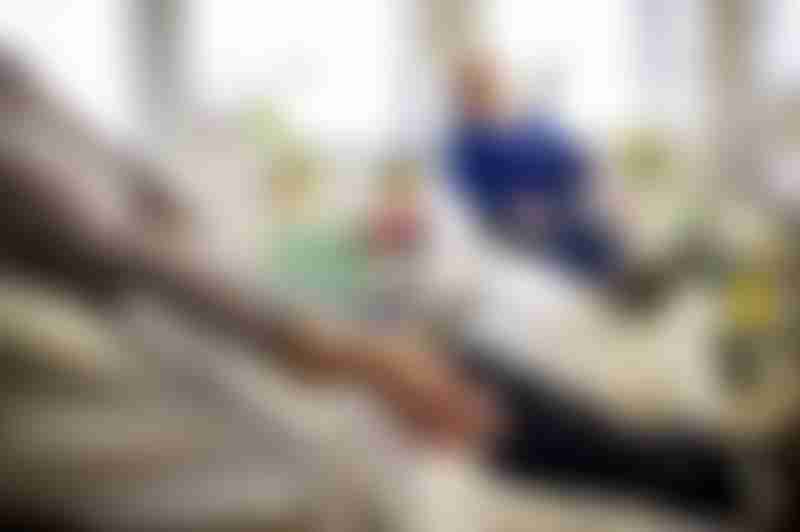 Elderly Lady Getting Chemotherapy