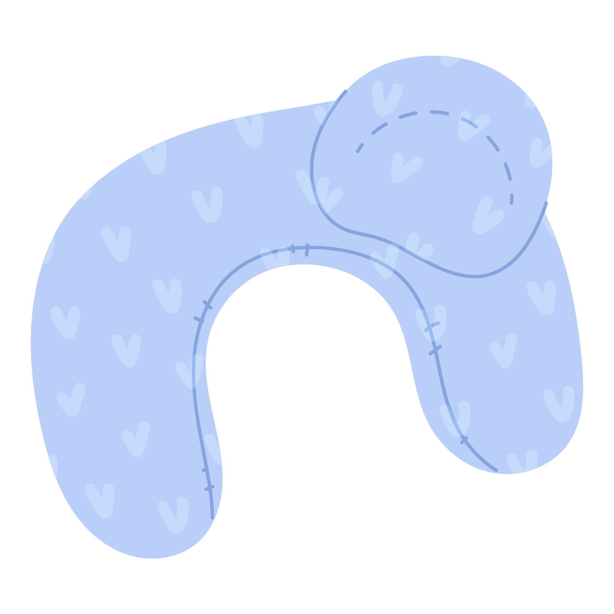 Pregnancy pillows graphic in blue