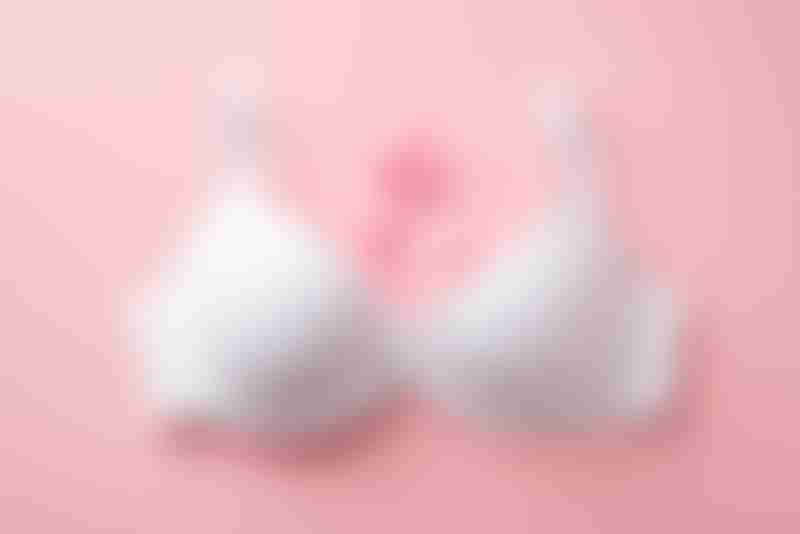 White Bra Pink Ribbon