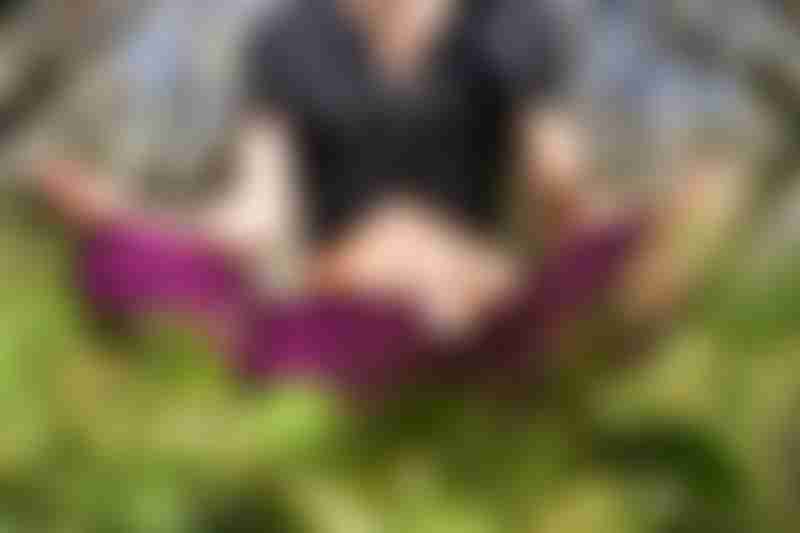Woman with Ostomy Bag Doing Yoga