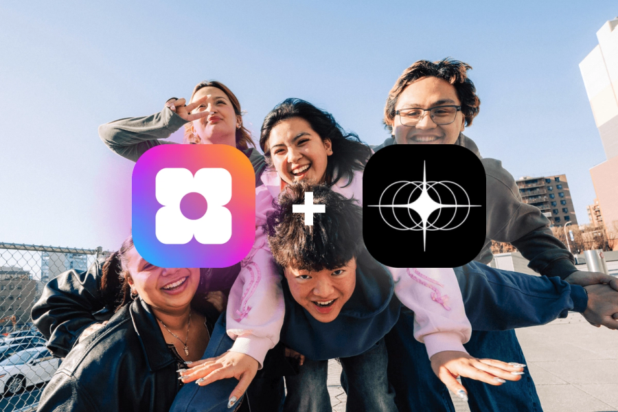 A partnership graphic showing the Sowfund and Terraviv Global Missions logos side by side, overlaid on a photo of five young people huddled together and smiling outdoors.