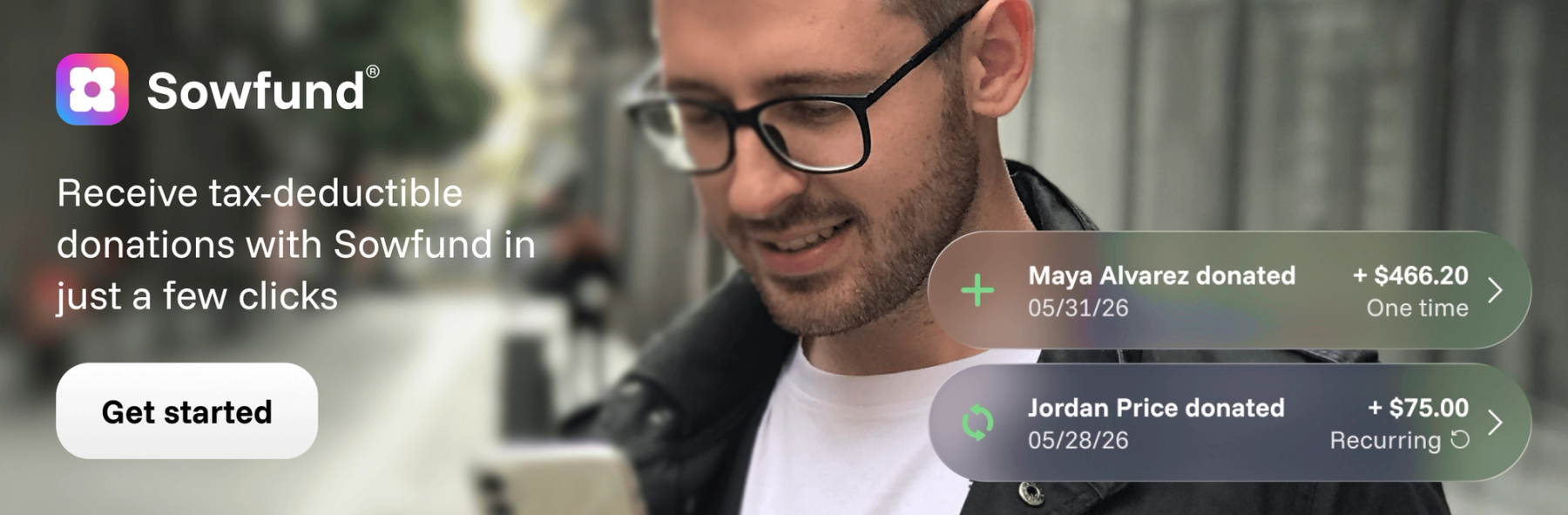 Sowfund — Receive tax-deductible donations in just a few clicks. Get started.