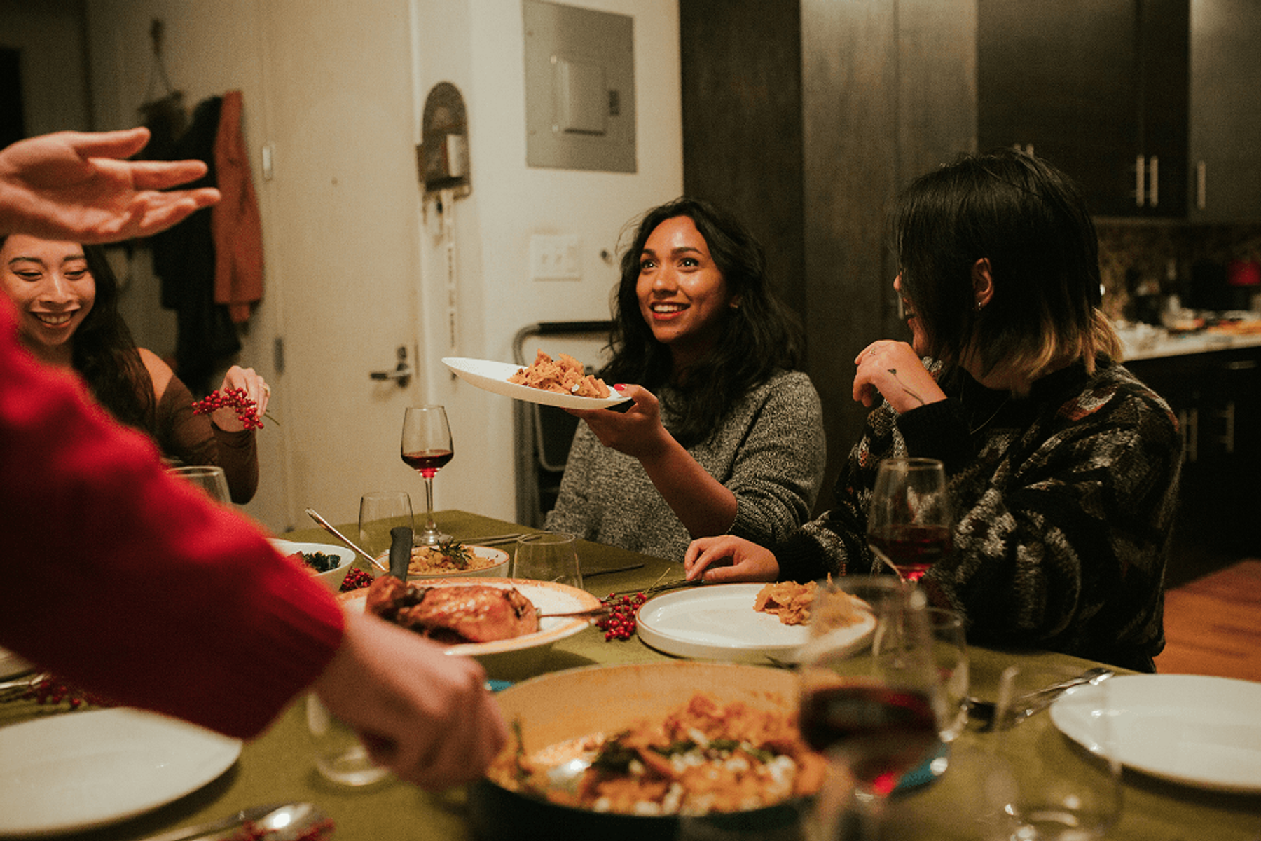 Christian friends sharing a meal