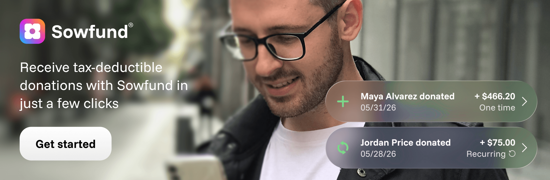 Sowfund — Receive tax-deductible donations in just a few clicks. Get started.