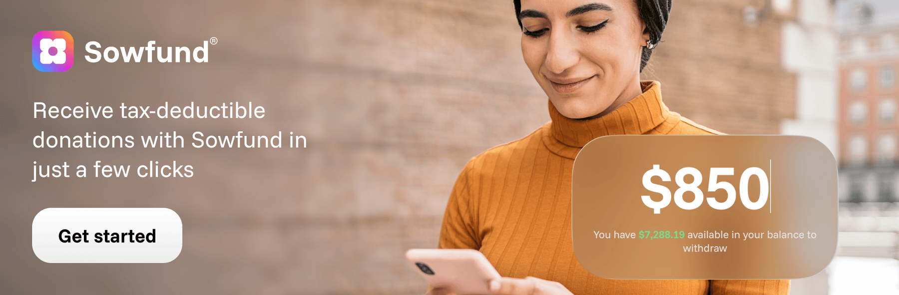 Sowfund — Receive tax-deductible donations in just a few clicks. Get started.