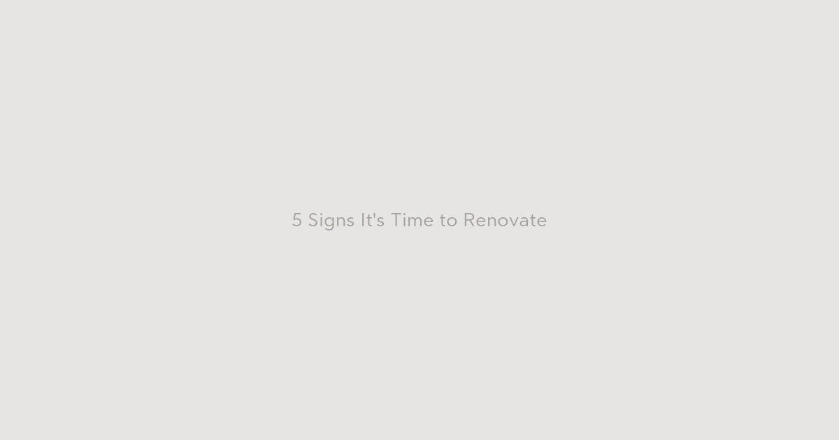 5 Signs It's Time to Renovate Your Bathroom