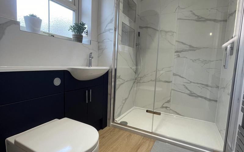 Deep Azure Blue & Kensington Marble
