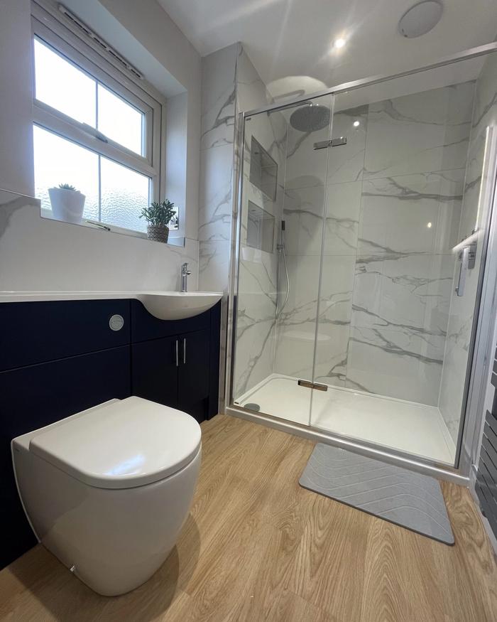 Deep Azure Blue & Kensington Marble
