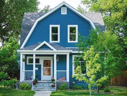 a blue house