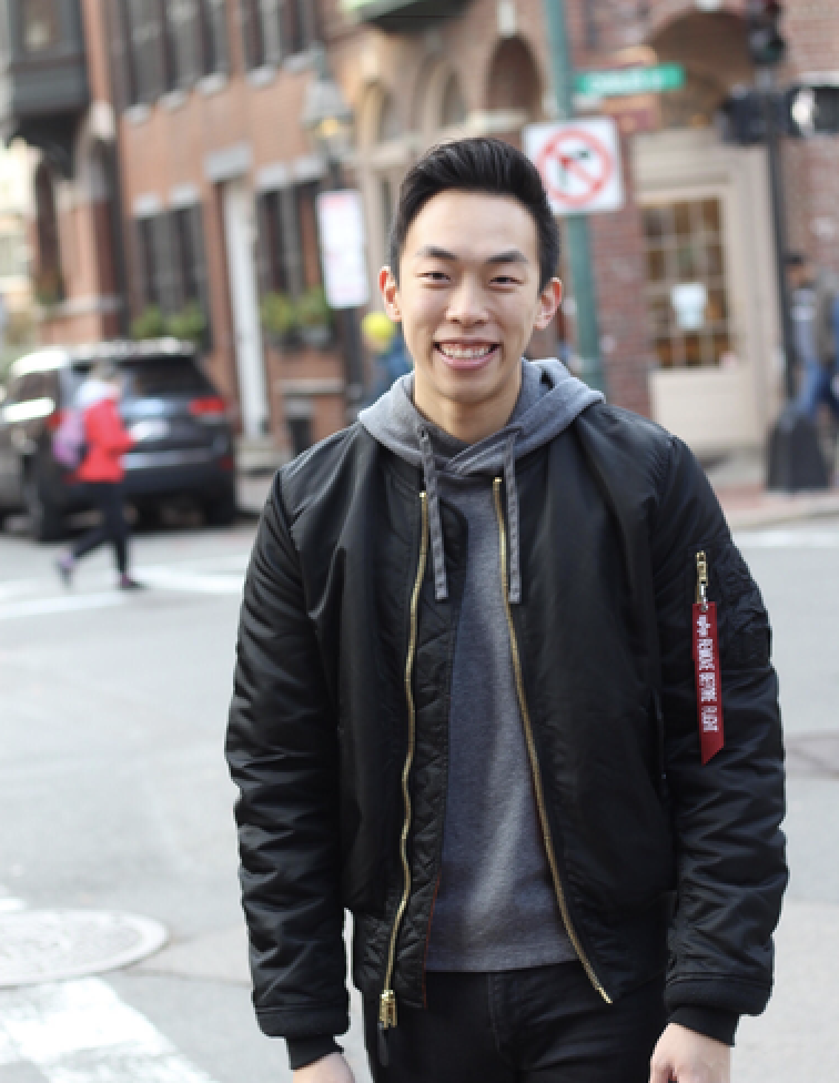 dude in the street with a jacket